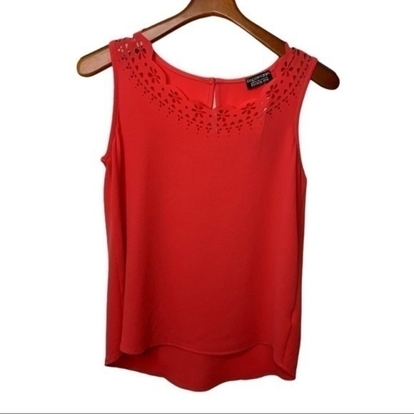 PAPERMOON Stitchfix Lasercut Sleeveless Blouse Coral NWT XS - Picture 3 of 9